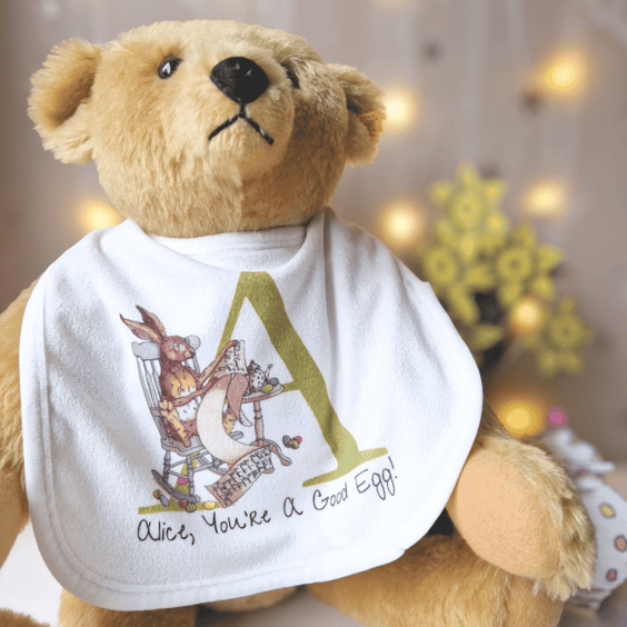 Personalised Easter Hare Baby Bib