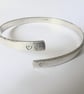 LOVE and Heart Bangle, Recycled Sterling Silver, Secret LOVE Message Inside - Image 1