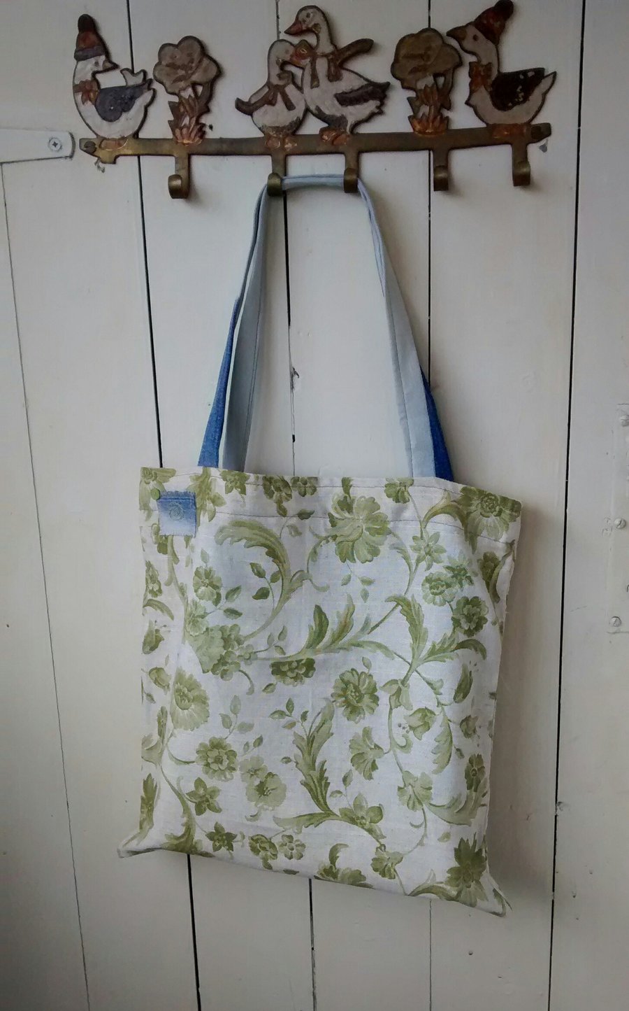 Tote Bag in Floral Fabric - Shopping Bag - Craft Bag