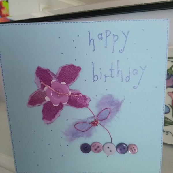 Funky purple birthday card
