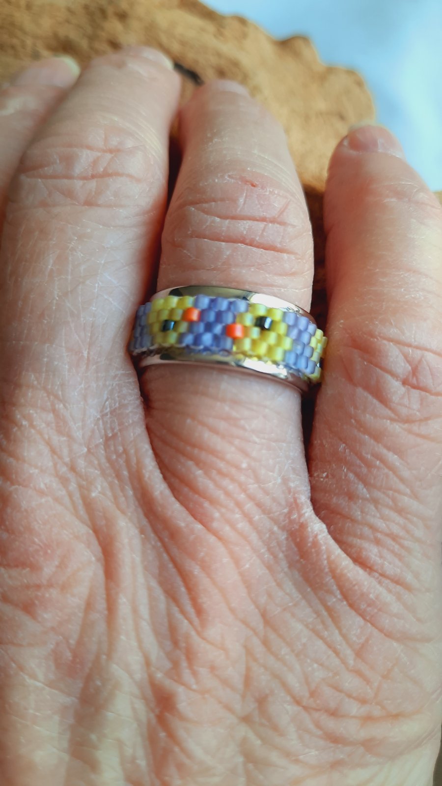 Easter Chick Themed Beadwork Ring