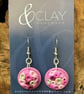 Circular Dusky Pink Earrings - Image 1