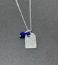 Contemporary arch silver pendant - recycled sterling silver - lapis lazuli