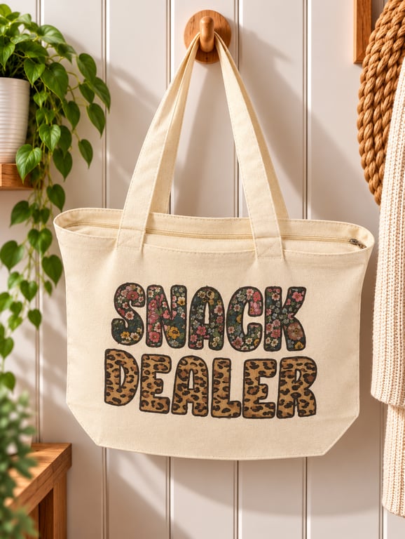 Snack Dealer tote bag - funny bag, mum, childminder gift bag zip up tote