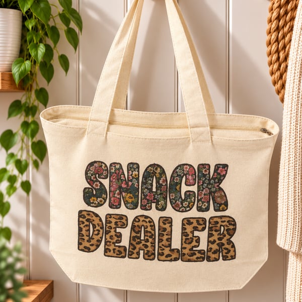 Snack Dealer tote bag - funny bag, mum, childminder gift bag zip up tote