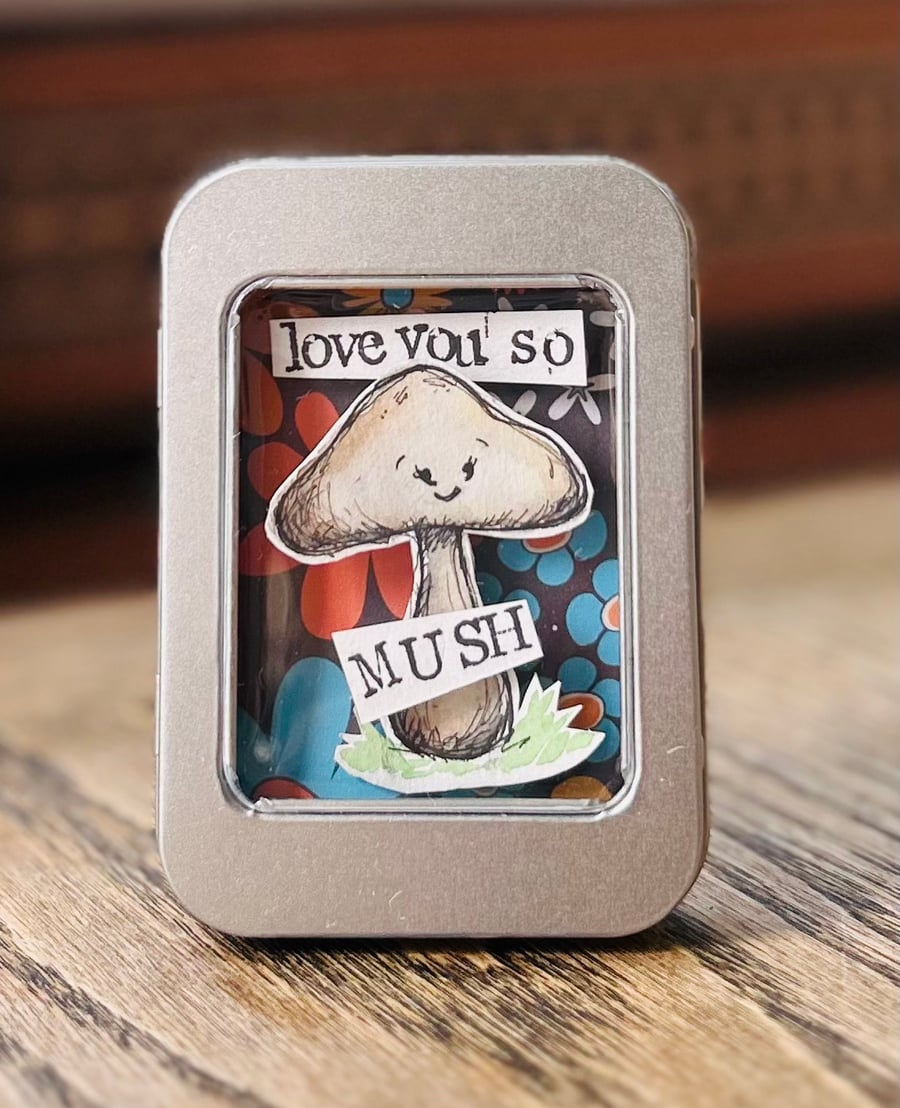Love You So Mush - Cute and quirky 3D Illustration in tin - anniversary gift