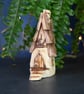Fairy house hand carved from silver birch