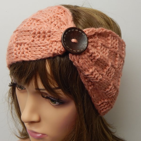 Hand knitted headband handknit head wear women retro turban headband            