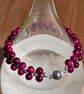 Rose Red Tigers Eye bracelet with magnetic clasp