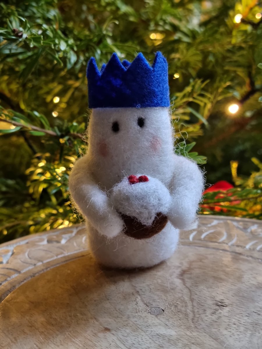 Ghost of Christmas Present Ornament - Blue Hat