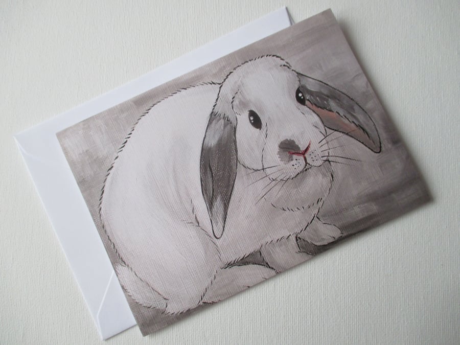 Bunny Rabbit Blank Greetings Card Lop Eared Bunny Picture