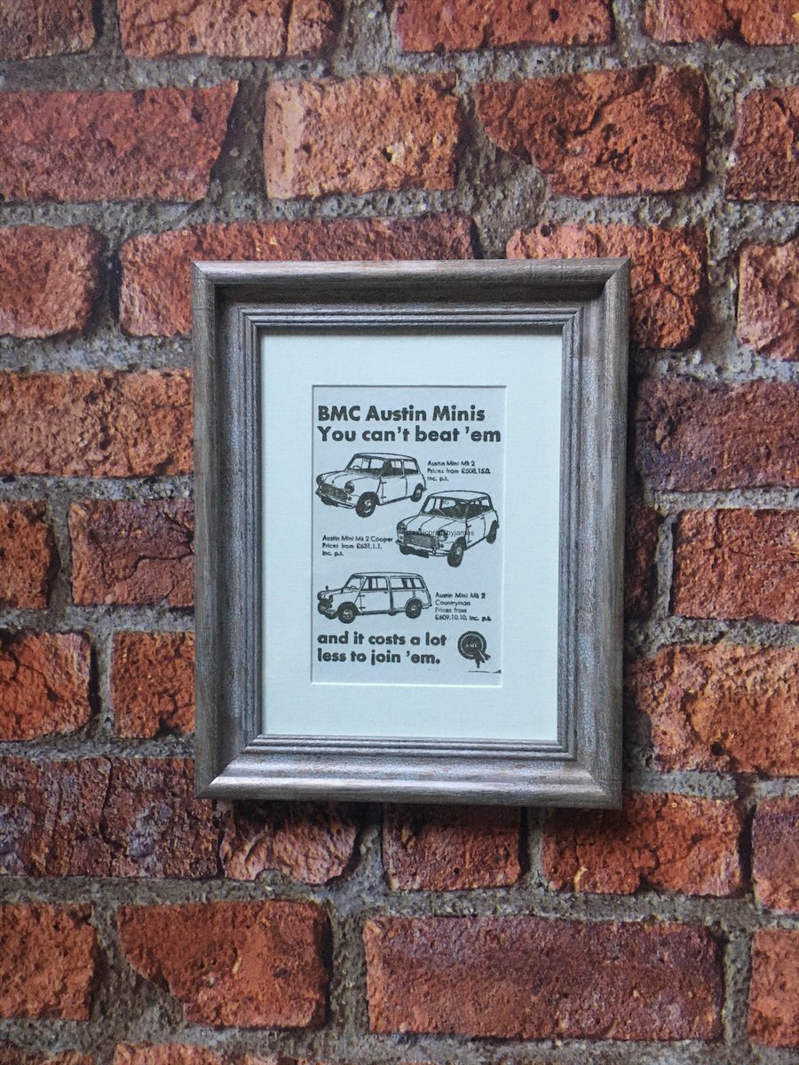 Classic car art BMC Austin Mini Collection framed print 