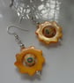 Mother of Pearl & Polymer Clay Earrings  Silver Plate - Image 4