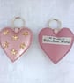 Pink Heart Studded Keyring - Image 1