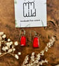Handmade Lava Red Ceramic Earrings - Bristol Foraged Clay - Image 4