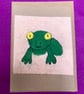 Green frog felted card. - Image 2