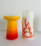 Handpainted Candle and Holder