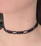 Black Beaded Choker Necklace