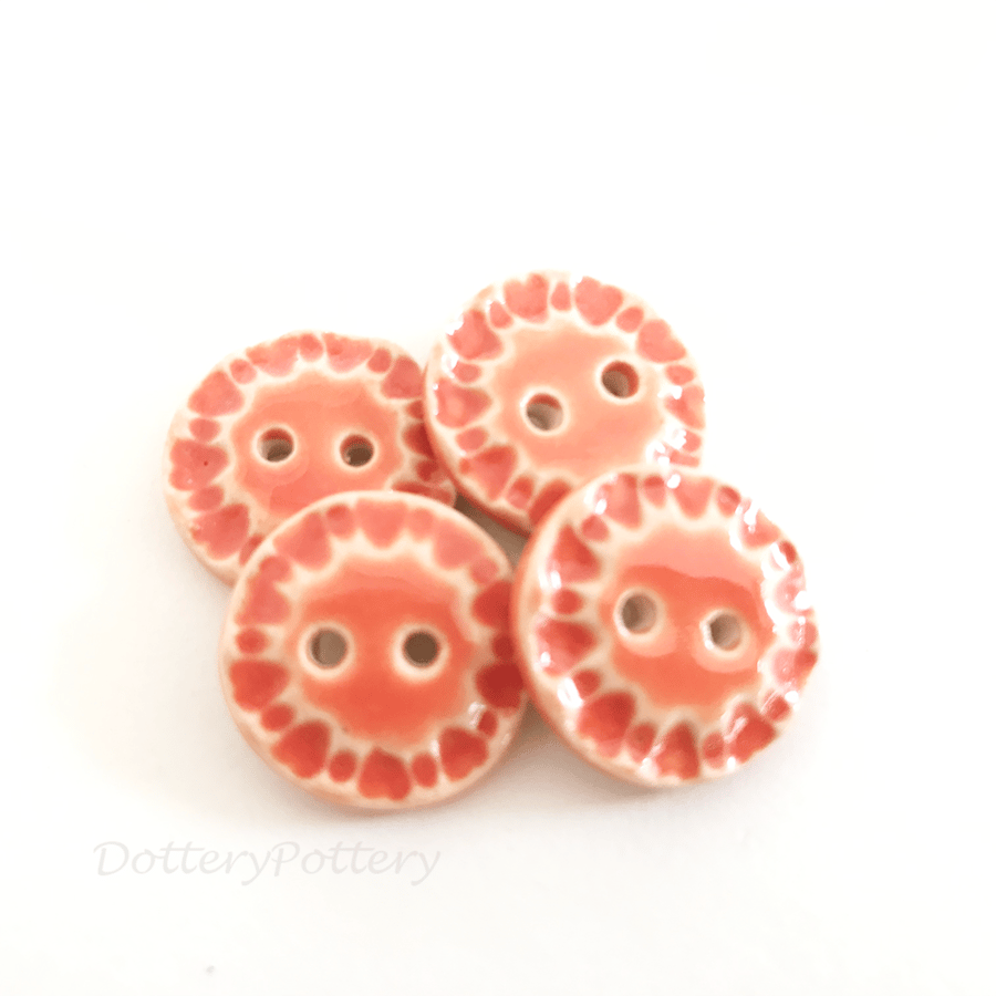 Set of four handmade ceramic buttons