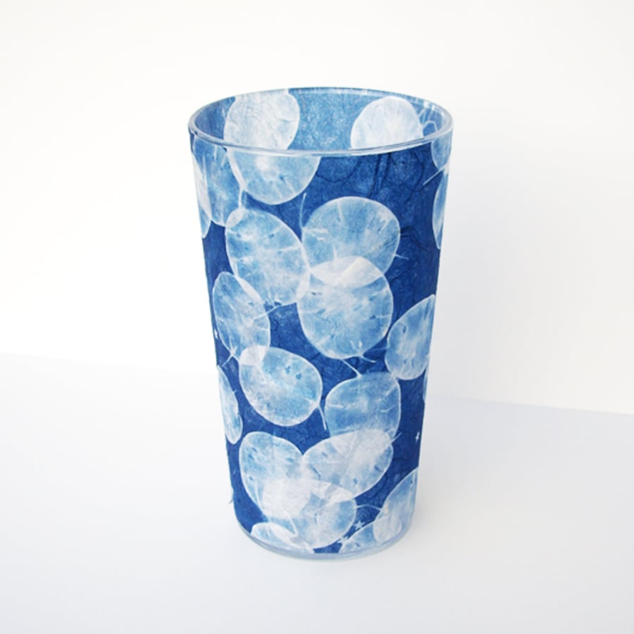 Large Honesty & Stars Cyanotype Vase 