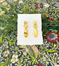 Gold Mirror Acrylic Triple Tier Drop Geometric Dangle Earrings - Image 7