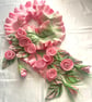Hand Felted, Wool felted soft ART SCARF  -PINK ROSES- - Image 2