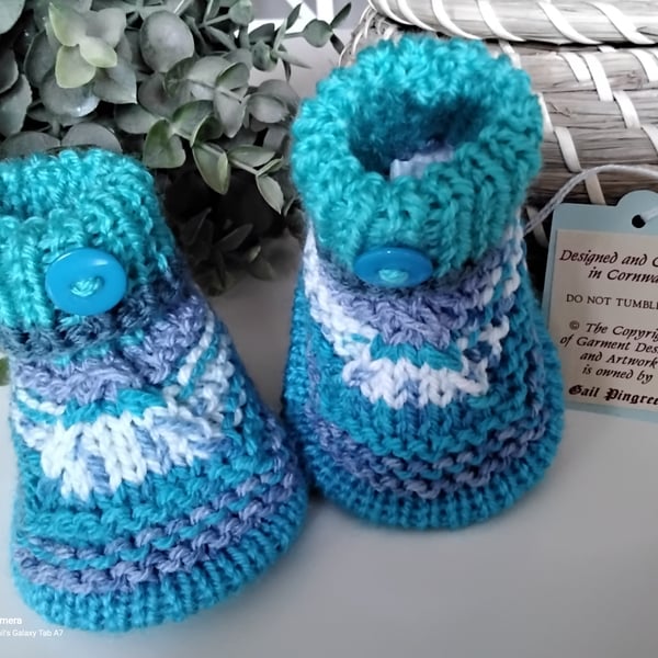 Baby Boy's Booties- Shoes 0-6 months size 