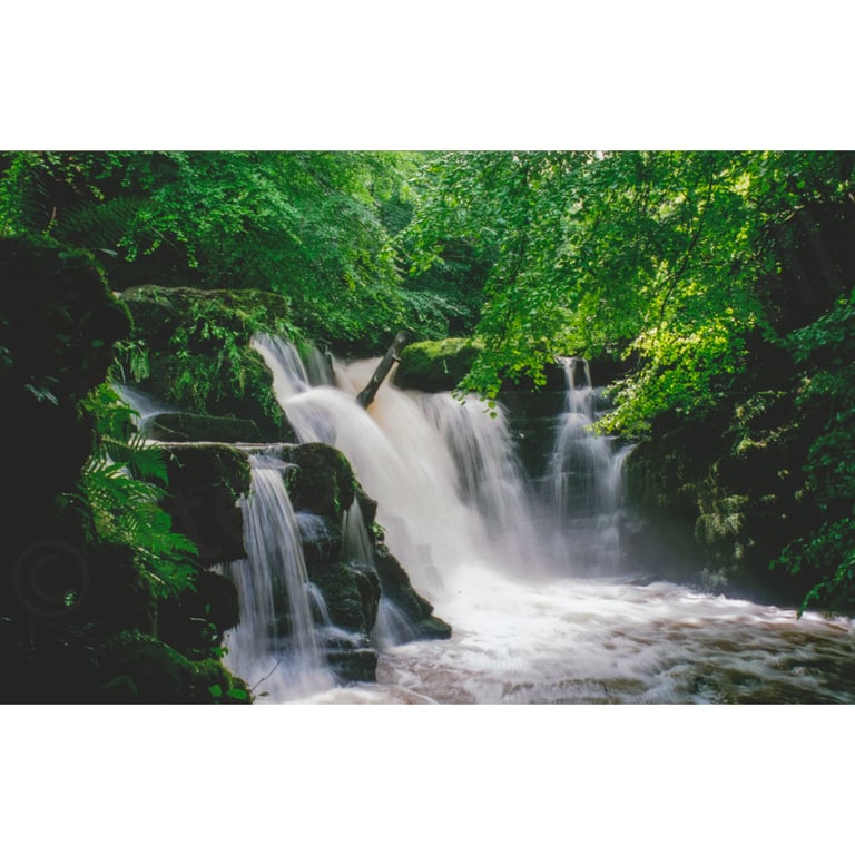 Photographic print of a waterfall in the Clydach Gorge, near Abergavenny