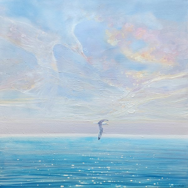 The Guardian is a seascape painting with seagull