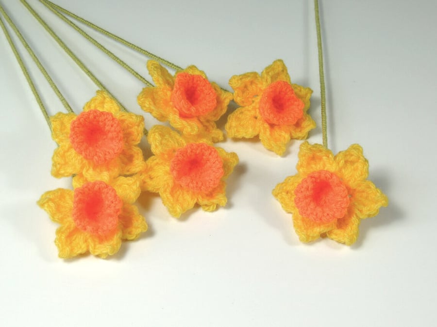 Bunch of Daffodils, Spring Flowers, Crochet Flower Bouquet, Easter Flowers