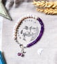 Amethyst & Pearl Celestial Gemstone Bracelet - February & June Birthstone - Image 1