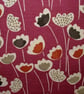 250 x 135cm Scandi Flower Tablecloth. Very Berry  Cotton.