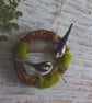 Indoor wreath decoration with needle felted birds . - Image 3