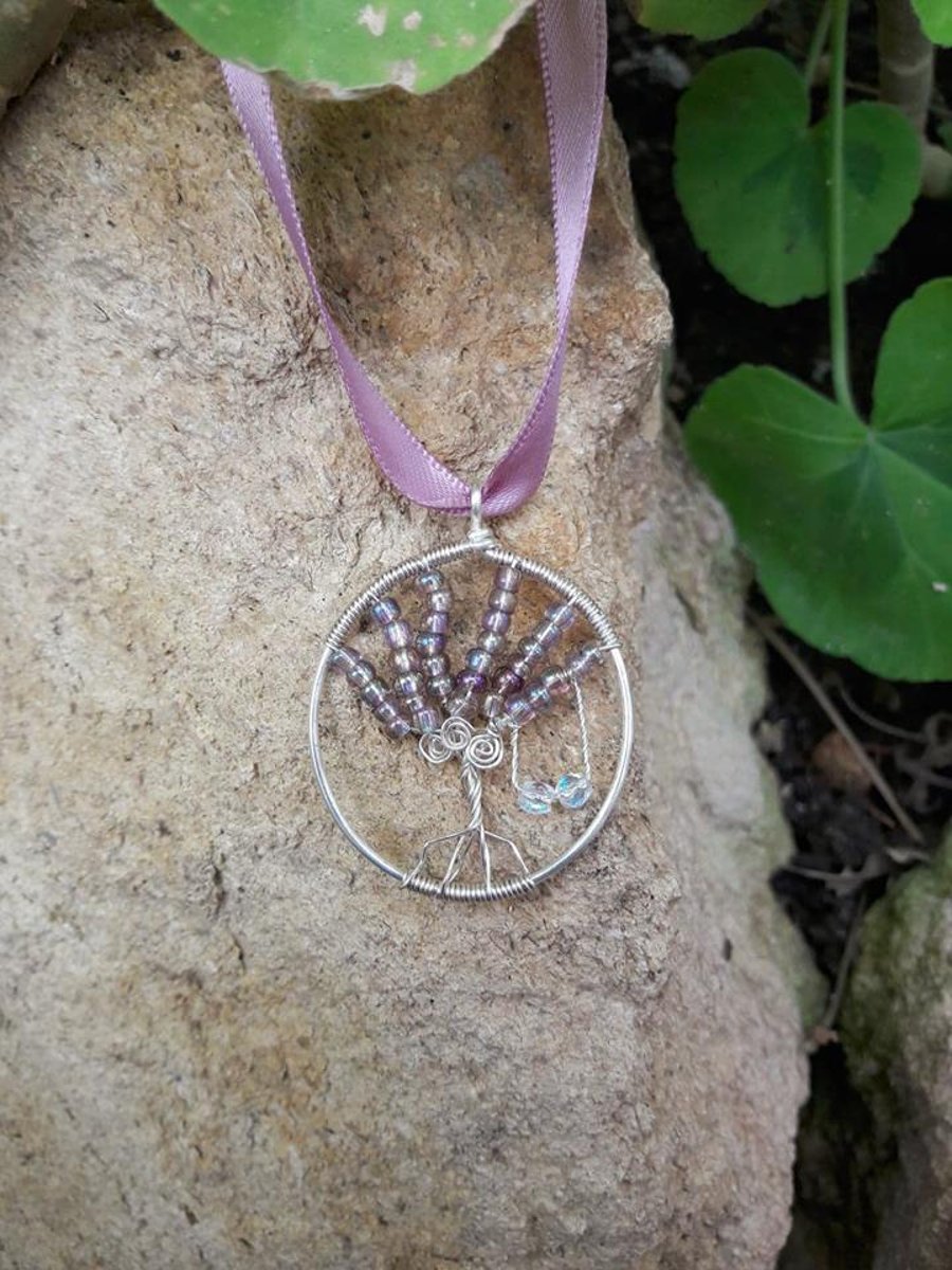Wire wrapped Tree of life with swing