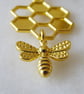 Bee and Honeycomb Pendant with gold plated Chain - Image 4