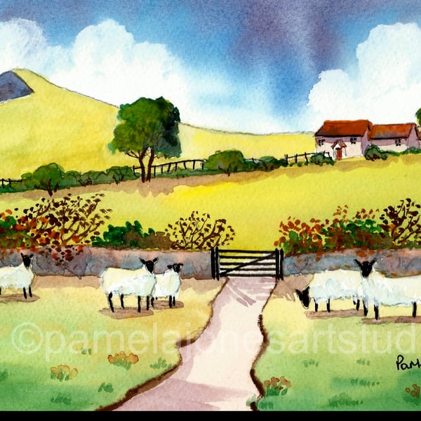 Hillside Cottage, Sheep, Brecon Beacons, Origin... Folksy