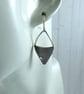 Earrings, Sterling Silver and Copper Triangle Floral Droppers - Image 7