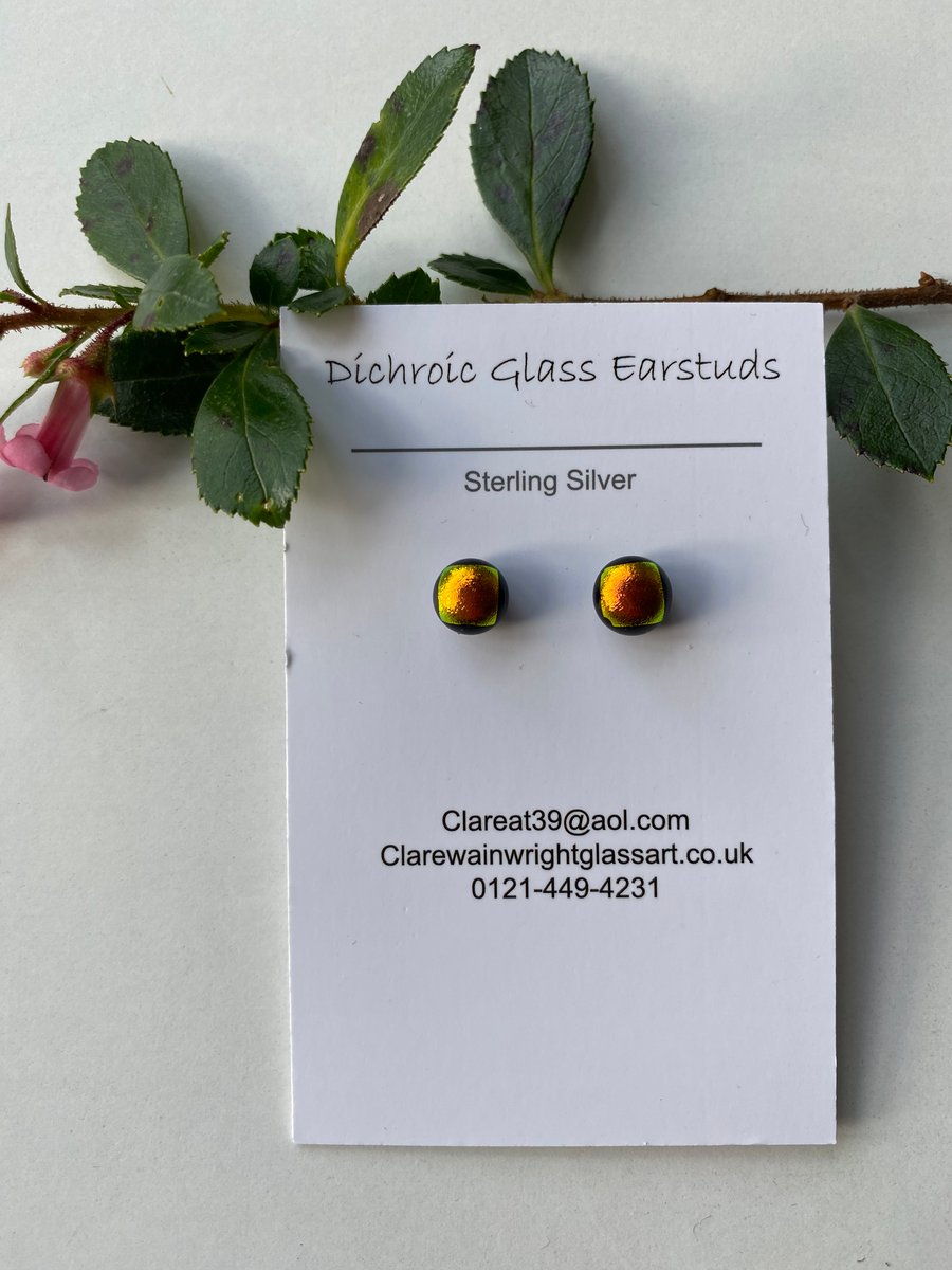 Dichroic glass earrings 