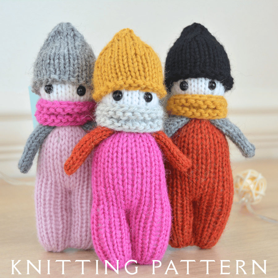 Palm People Soft Toy Knitting Pattern PDF Version By Email