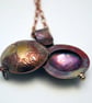copper swivel owl locket - Image 2