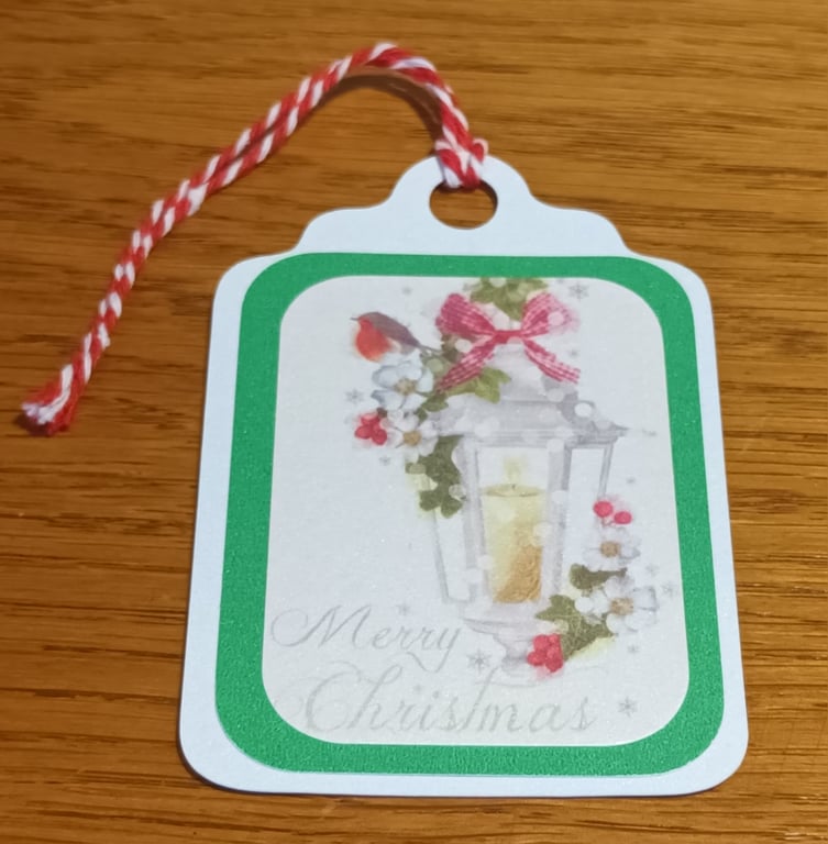 Merry Christmas Robin Gift Tag 