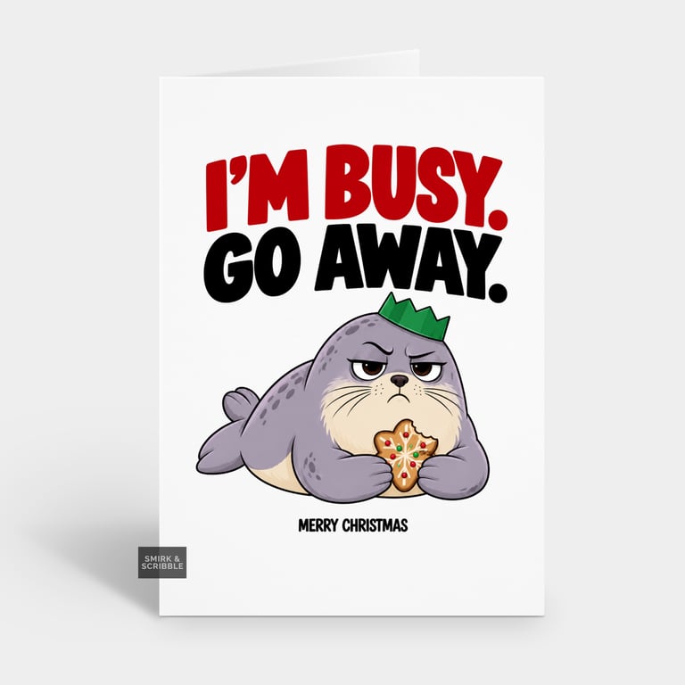 Funny Christmas Card For Him Or Her - Rude Seal