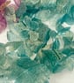 Metallic Teal Gold Silk organza Hydrangea flowers - Image 2