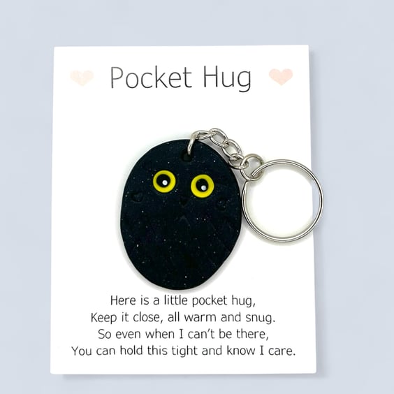 Stardust Black Glitter Pocket Hug Keychain or Bag Charm