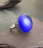 Cobalt blue glass ring, Cultured sea glass, Cocktail ring - Image 1