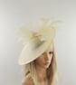 Butter Pale Lemon Yellow Fascinator Hat for Kentucky Derby Ascot Weddings - Image 3