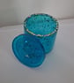 Handmade blue glitter epoxy resin decorative pot with lid. - Image 3