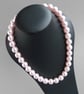 Chunky Blush Pink Pearl Necklace - Simple Light Pink Wedding Jewellery - Gifts - Image 3