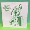 Father's Day Cricket Card- Paper Cut Cricketer 