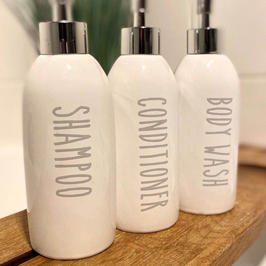 SHAMPOO, CONDITIONER and BODYWASH - Mrs Hinch inspired bottle decal stickers T5